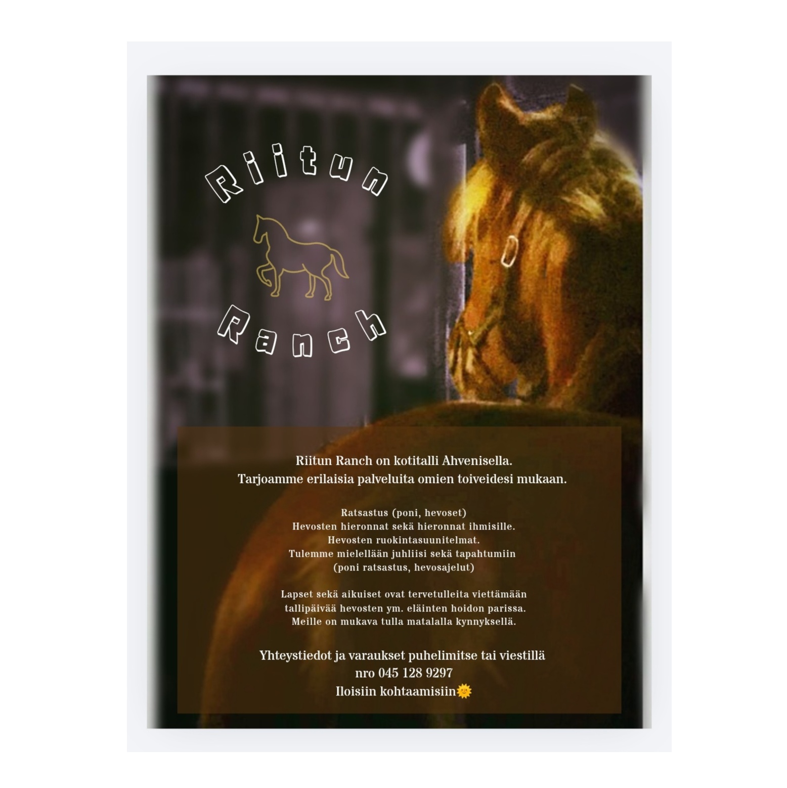 Hevostallin mainos ja logo