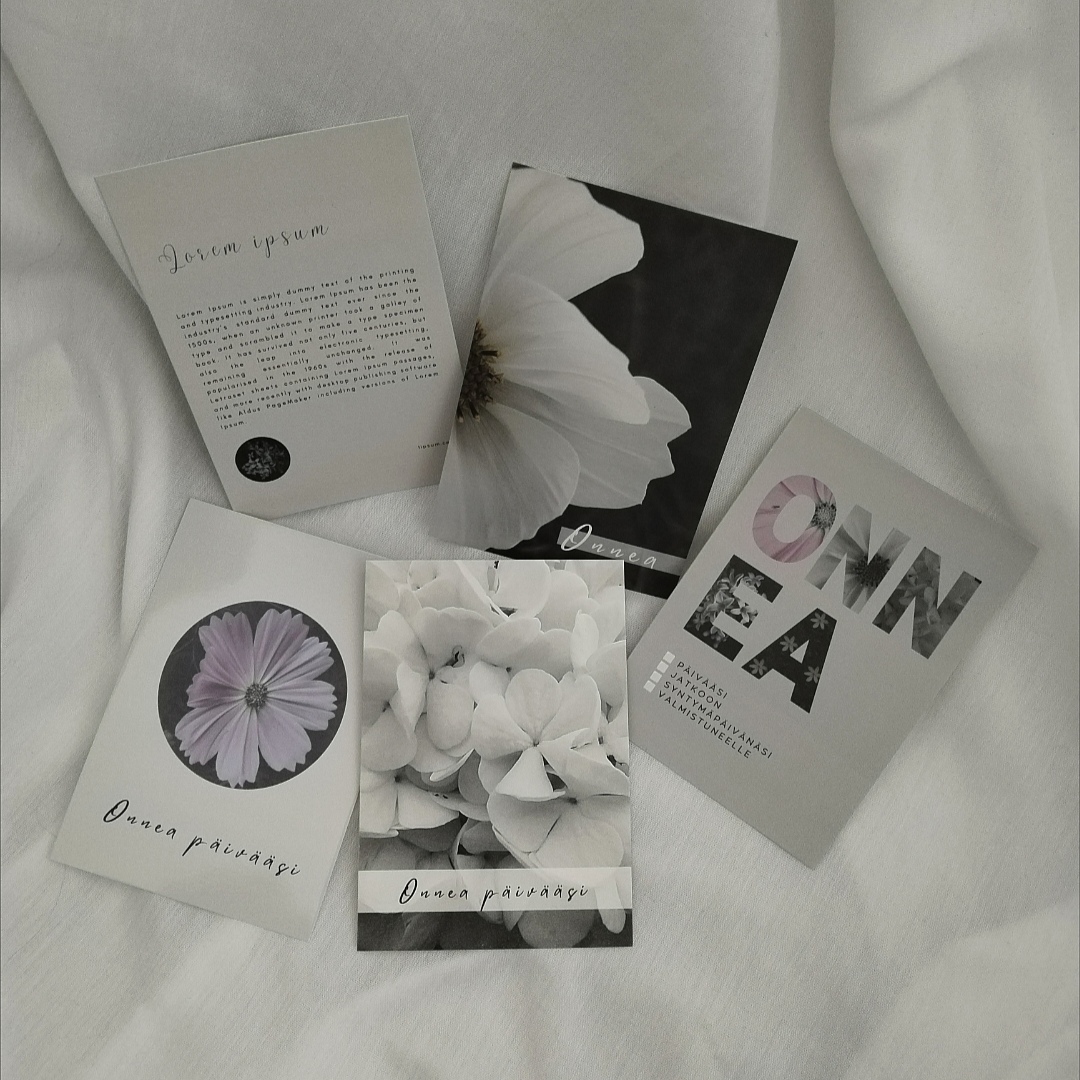 Kukka-aiheisia kortteja